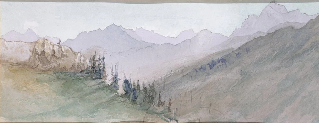 Montagne di Savoia viste dal Brezon - Ruskin Museum, Coniston, Cumbria